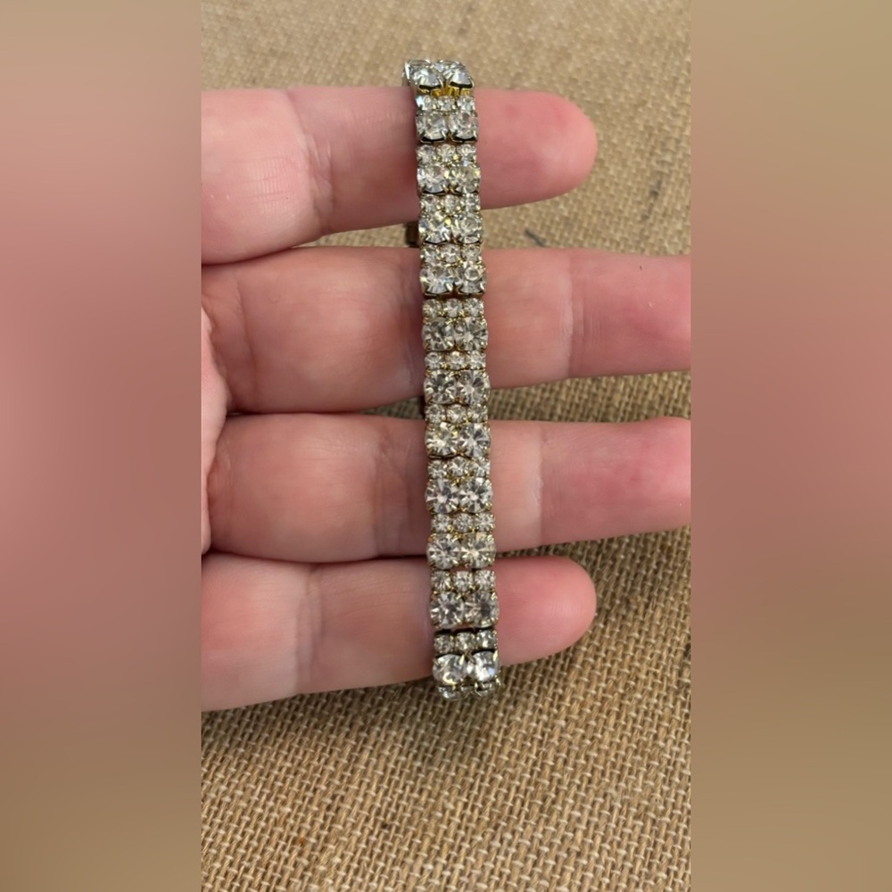 Silver Tone Crystal Rhinestone Bracelet
